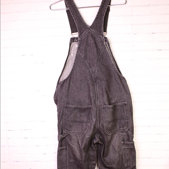 ASOS Denim Black Gray Wash Bib Jean Overalls Sz 0 - Picture 2 of 8